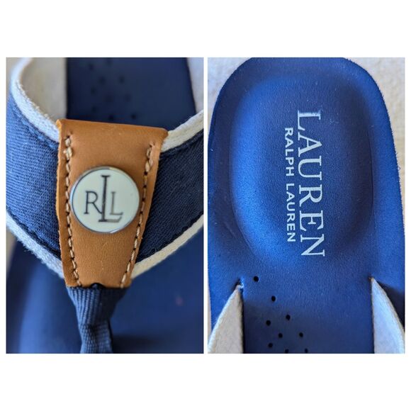 Lauren Ralph Lauren wedge thong sandal  Sz 6.5 - Picture 7 of 9